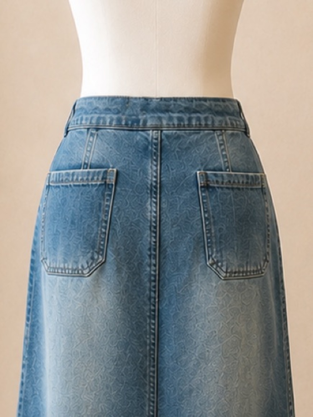Jeanology Vintage High-Waisted Button Detail Denim Maxi Skirt - Picture 3 of 7